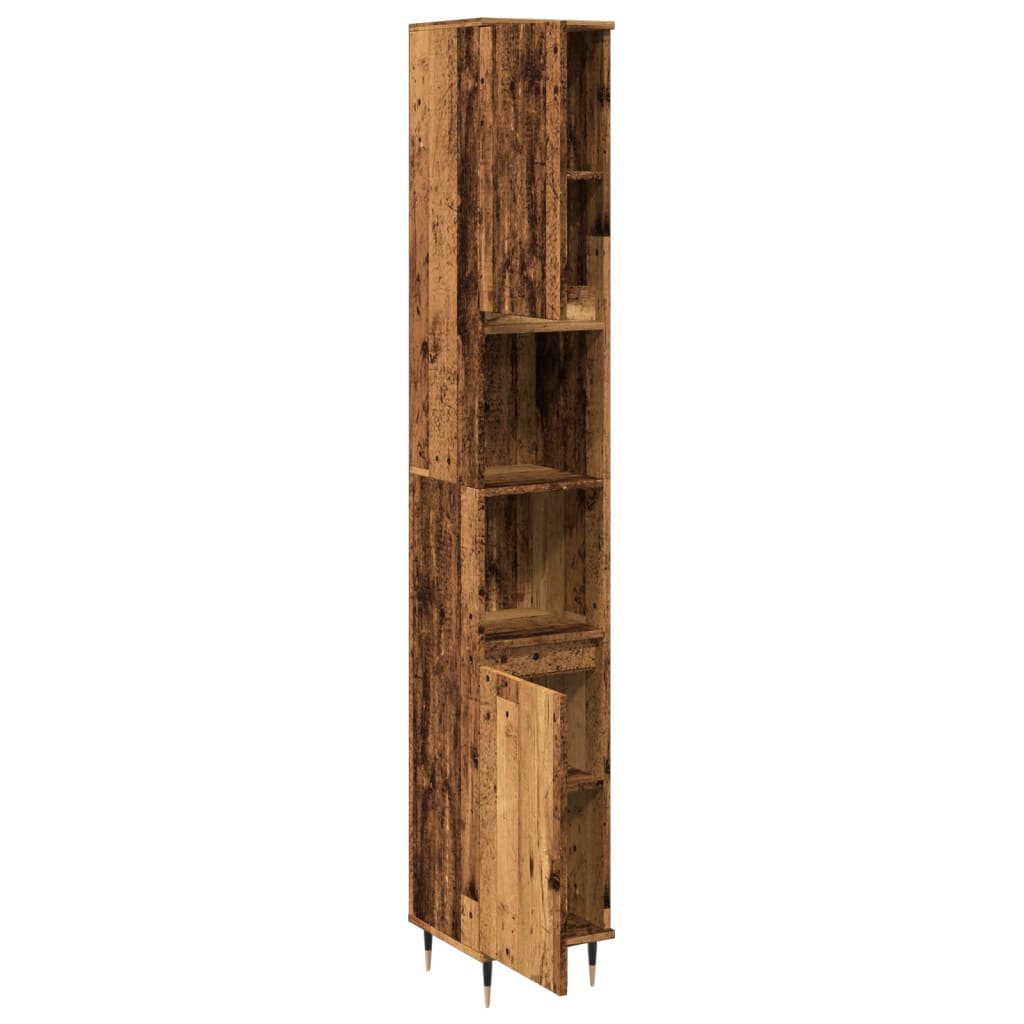 Koupelnová Skříňka Old Wood 30 X 30 X 190 Cm Kompozitní Dřevo