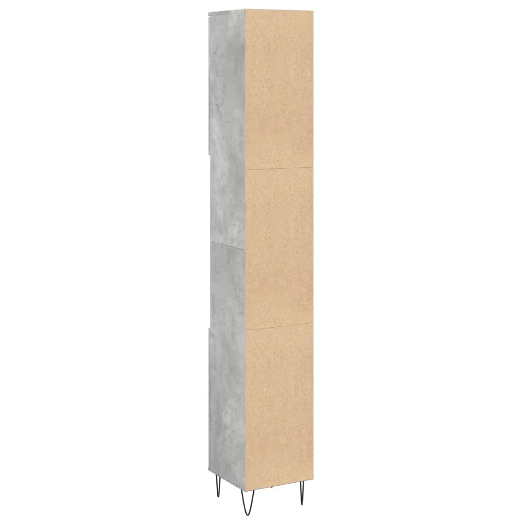 Koupelnová Skříňka Betonově Šedá 30X30X190 Cm Kompozitní Dřevo