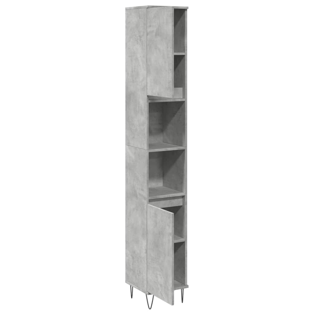 Koupelnová Skříňka Betonově Šedá 30X30X190 Cm Kompozitní Dřevo