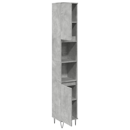 Koupelnová Skříňka Betonově Šedá 30X30X190 Cm Kompozitní Dřevo