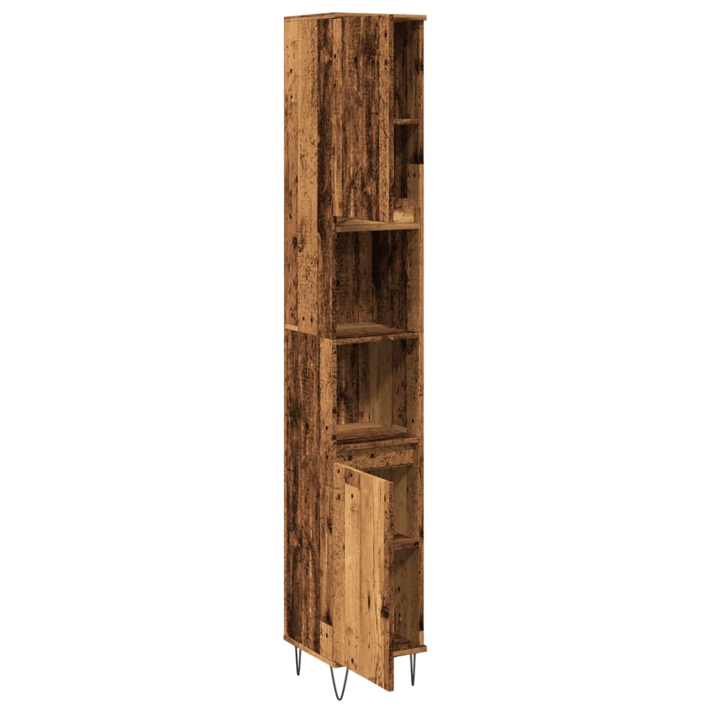 Koupelnová Skříňka Old Wood 30 X 30 X 190 Cm Kompozitní Dřevo
