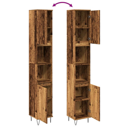 Koupelnová Skříňka Old Wood 30 X 30 X 190 Cm Kompozitní Dřevo