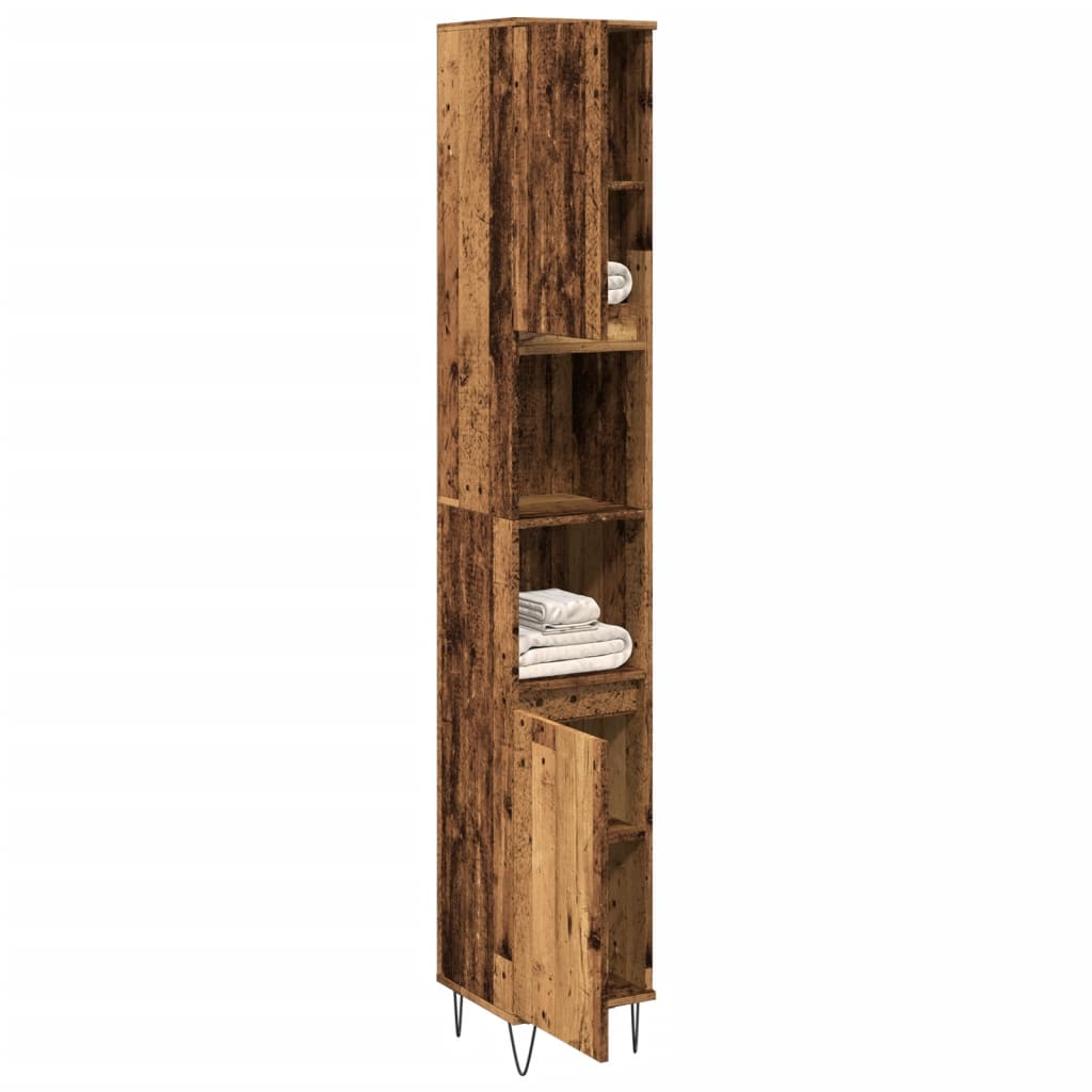 Koupelnová Skříňka Old Wood 30 X 30 X 190 Cm Kompozitní Dřevo