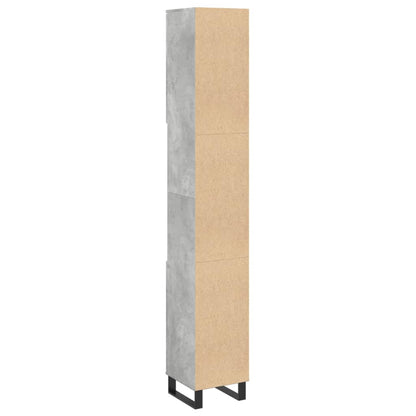 Koupelnová Skříňka Betonově Šedá 30X30X190 Cm Kompozitní Dřevo