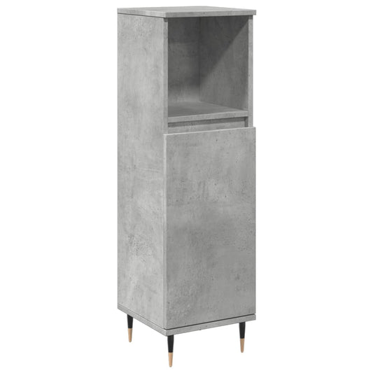 Koupelnová Skříňka Betonově Šedá 30X30X100 Cm Kompozitní Dřevo