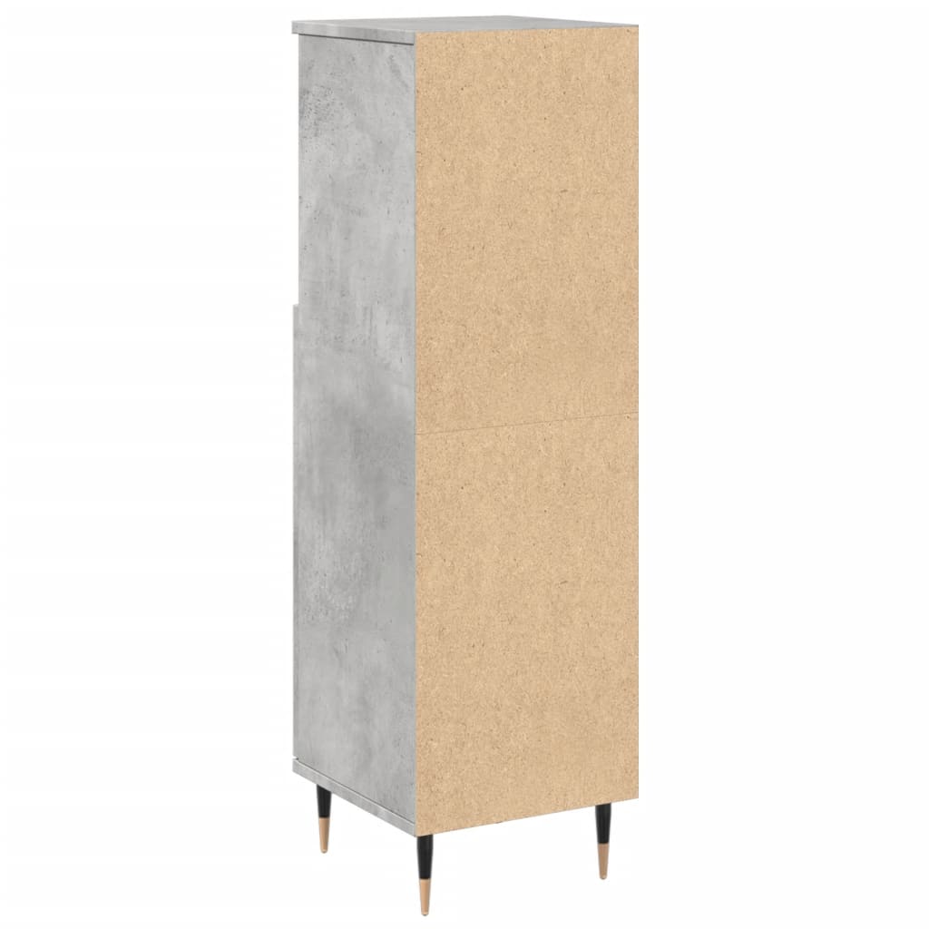 Koupelnová Skříňka Betonově Šedá 30X30X100 Cm Kompozitní Dřevo