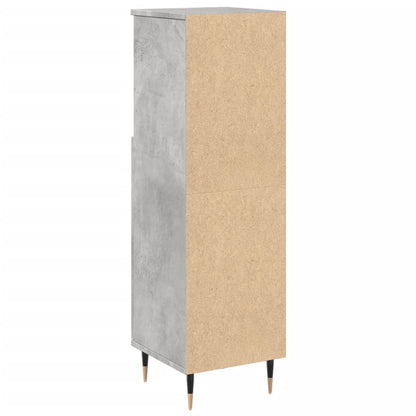 Koupelnová Skříňka Betonově Šedá 30X30X100 Cm Kompozitní Dřevo