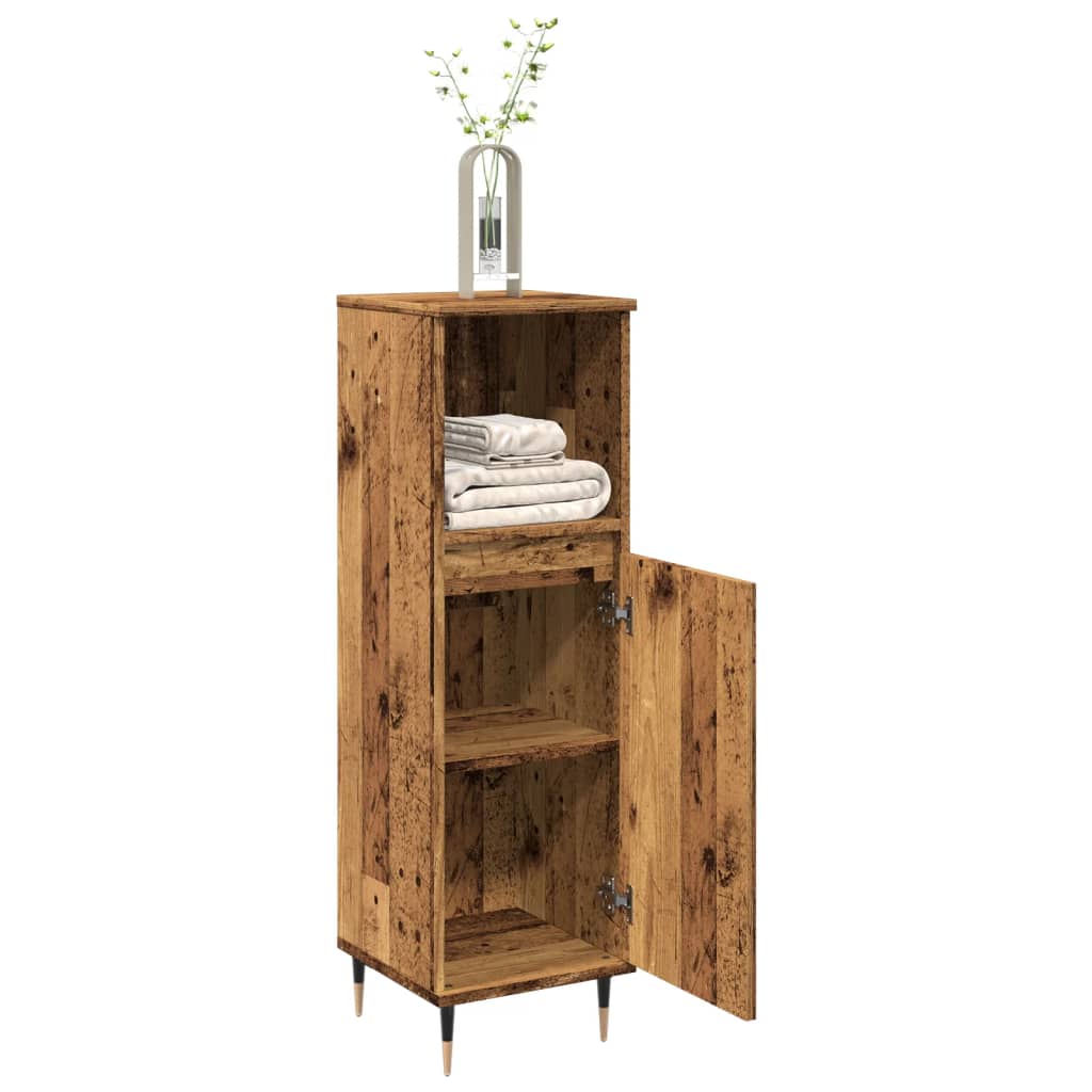 Koupelnová Skříňka Old Wood 30 X 30 X 100 Cm Kompozitní Dřevo