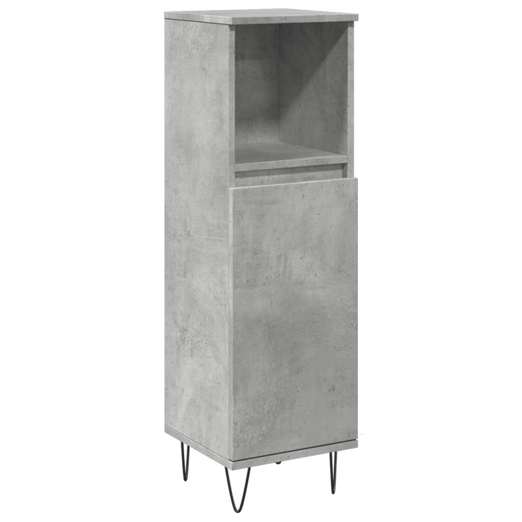 Koupelnová Skříňka Betonově Šedá 30X30X100 Cm Kompozitní Dřevo