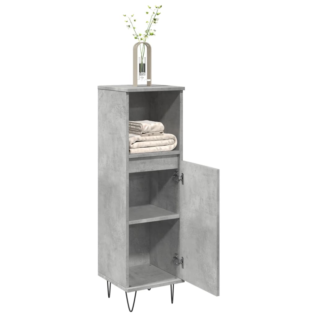 Koupelnová Skříňka Betonově Šedá 30X30X100 Cm Kompozitní Dřevo