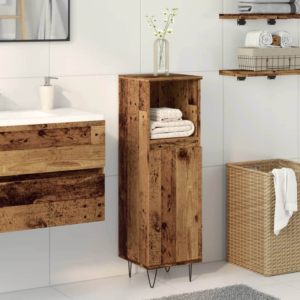 Koupelnová Skříňka Old Wood 30 X 30 X 100 Cm Kompozitní Dřevo