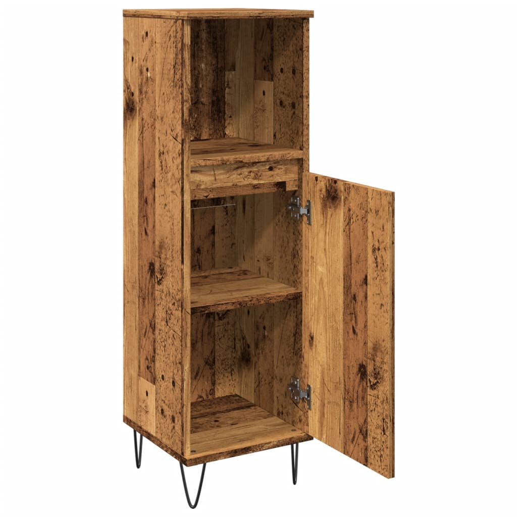 Koupelnová Skříňka Old Wood 30 X 30 X 100 Cm Kompozitní Dřevo