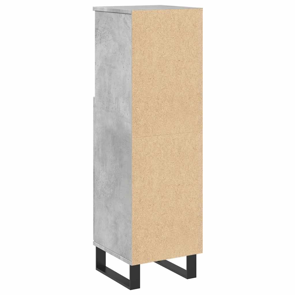 Koupelnová Skříňka Betonově Šedá 30X30X100 Cm Kompozitní Dřevo