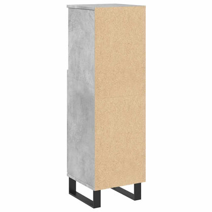 Koupelnová Skříňka Betonově Šedá 30X30X100 Cm Kompozitní Dřevo