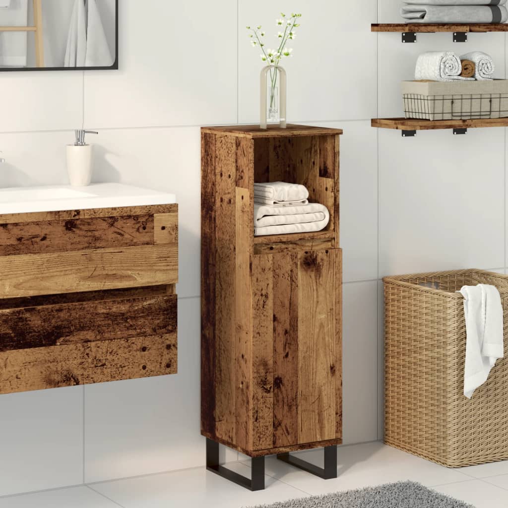 Koupelnová Skříňka Old Wood 30 X 30 X 100 Cm Kompozitní Dřevo