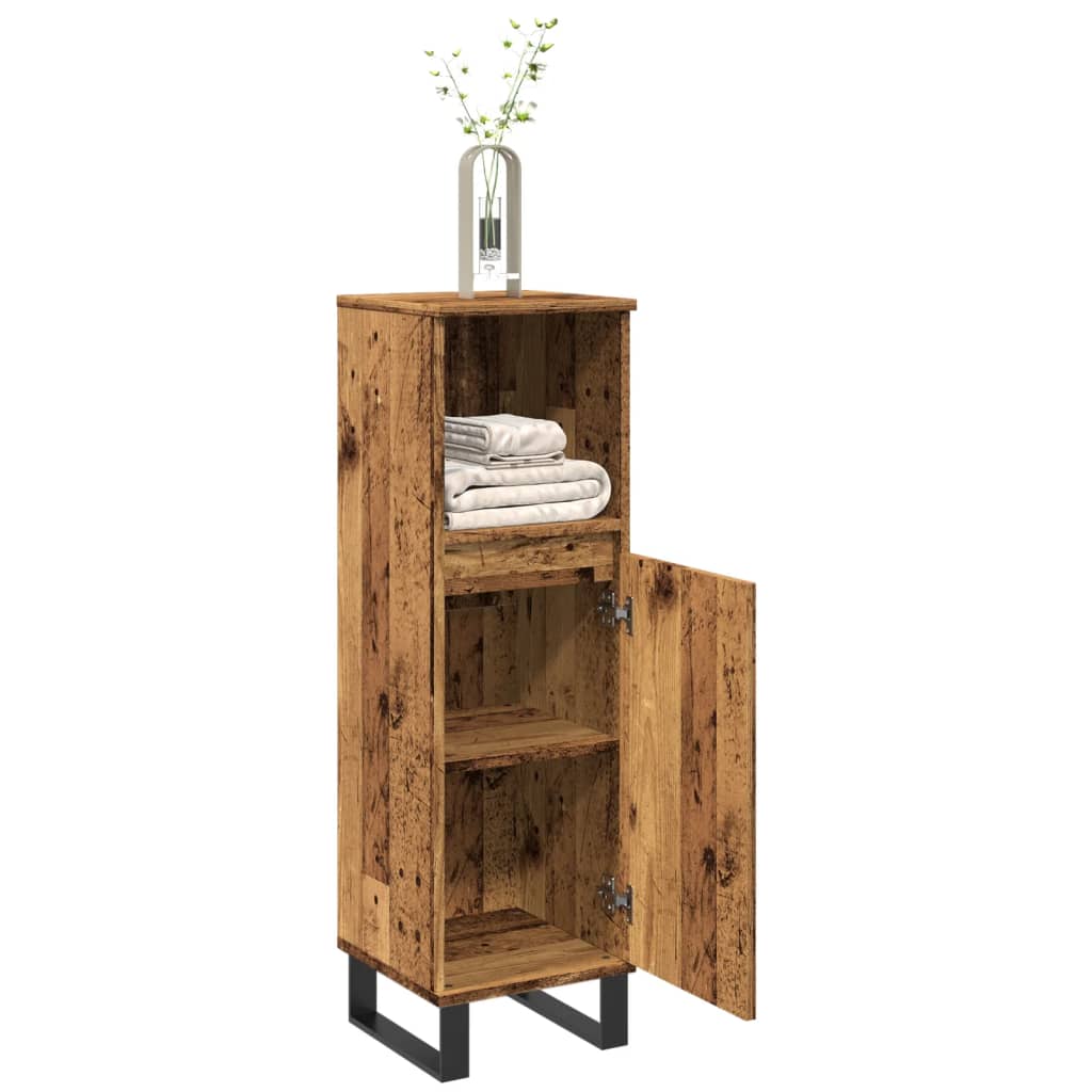 Koupelnová Skříňka Old Wood 30 X 30 X 100 Cm Kompozitní Dřevo