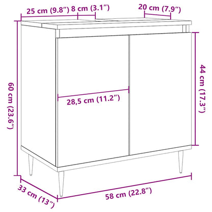 Koupelnová Skříňka Betonově Šedá 58X33X60 Cm Kompozitní Dřevo