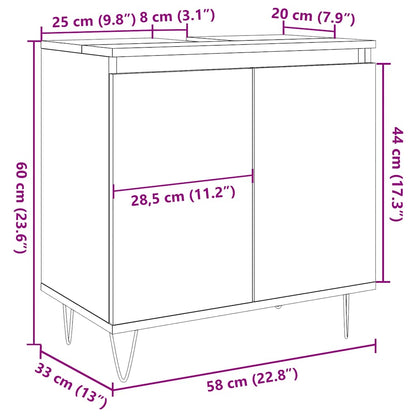Koupelnová Skříňka Betonově Šedá 58X33X60 Cm Kompozitní Dřevo