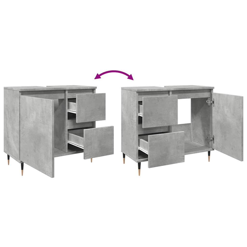 Koupelnová Skříňka Betonově Šedá 65X33X60 Cm Kompozitní Dřevo