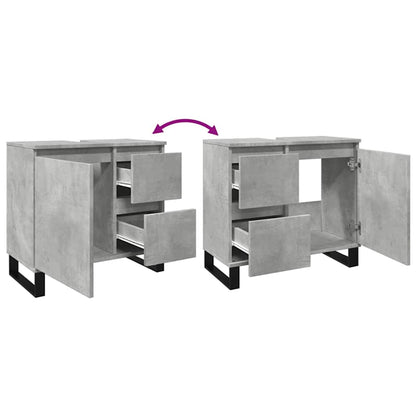 Koupelnová Skříňka Pod Umyvadlo Šedá 65 X 33 X 60 Cm Kompozit