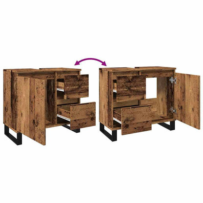 Koupelnová Skříňka Pod Umyvadlo Old Wood 65X33X60 Cm Kompozit
