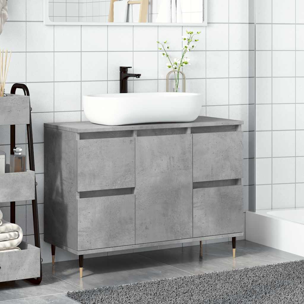 Koupelnová Skříňka Betonově Šedá 80X33X60 Cm Kompozitní Dřevo