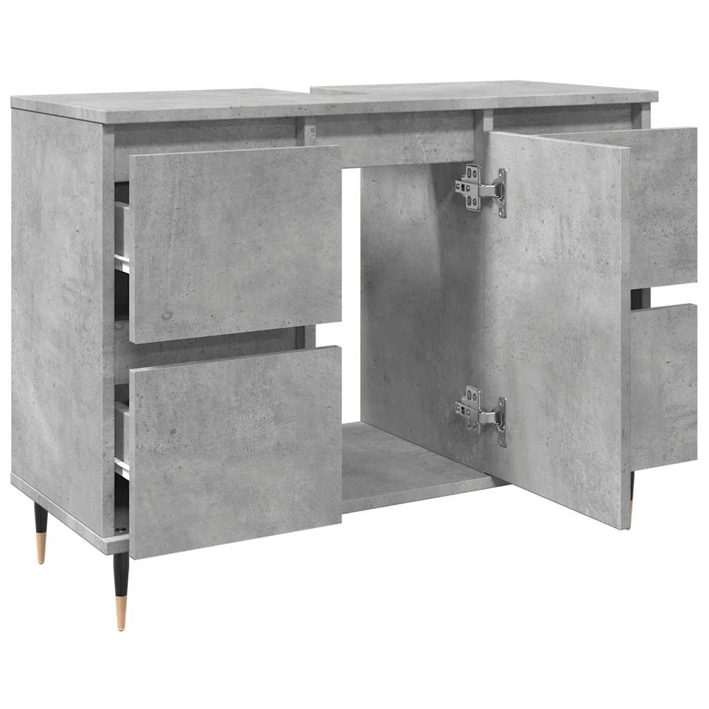 Koupelnová Skříňka Betonově Šedá 80X33X60 Cm Kompozitní Dřevo