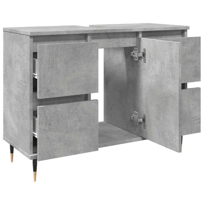 Koupelnová Skříňka Betonově Šedá 80X33X60 Cm Kompozitní Dřevo