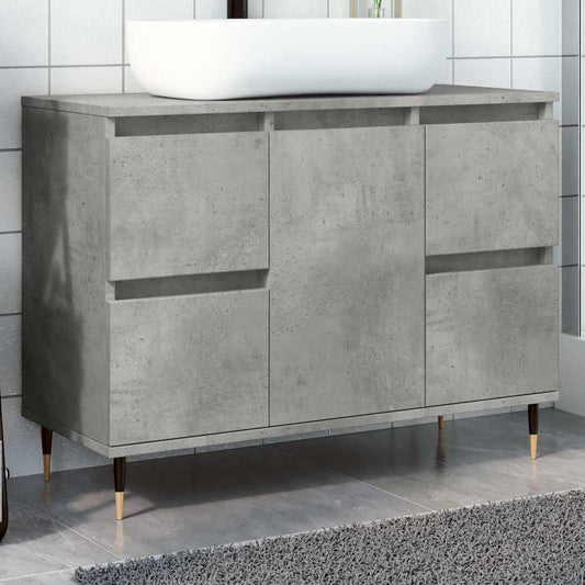 Koupelnová Skříňka Betonově Šedá 80X33X60 Cm Kompozitní Dřevo