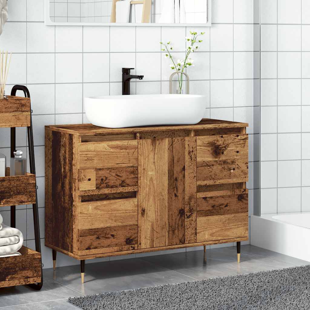 Koupelnová Skříňka Old Wood 80 X 33 X 60 Cm Kompozitní Dřevo