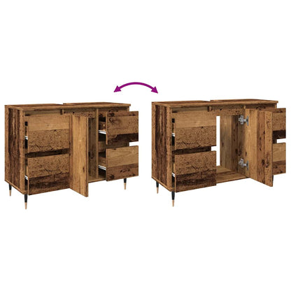 Koupelnová Skříňka Old Wood 80 X 33 X 60 Cm Kompozitní Dřevo