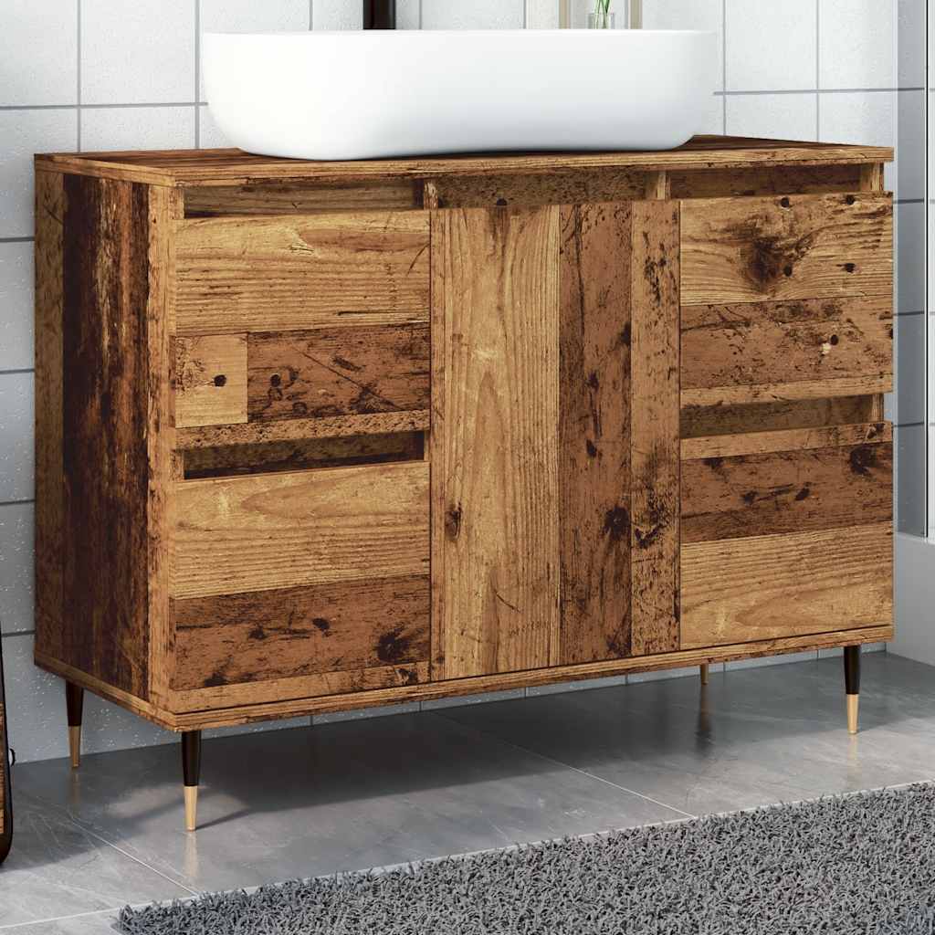 Koupelnová Skříňka Old Wood 80 X 33 X 60 Cm Kompozitní Dřevo