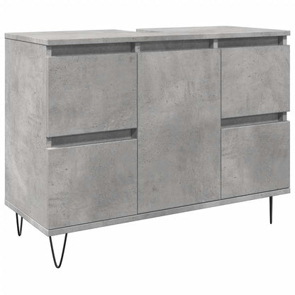 Koupelnová Skříňka Betonově Šedá 80X33X60 Cm Kompozitní Dřevo