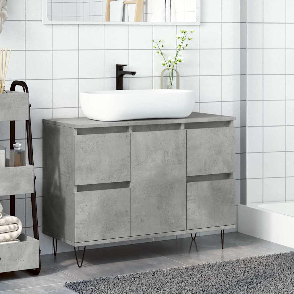 Koupelnová Skříňka Betonově Šedá 80X33X60 Cm Kompozitní Dřevo