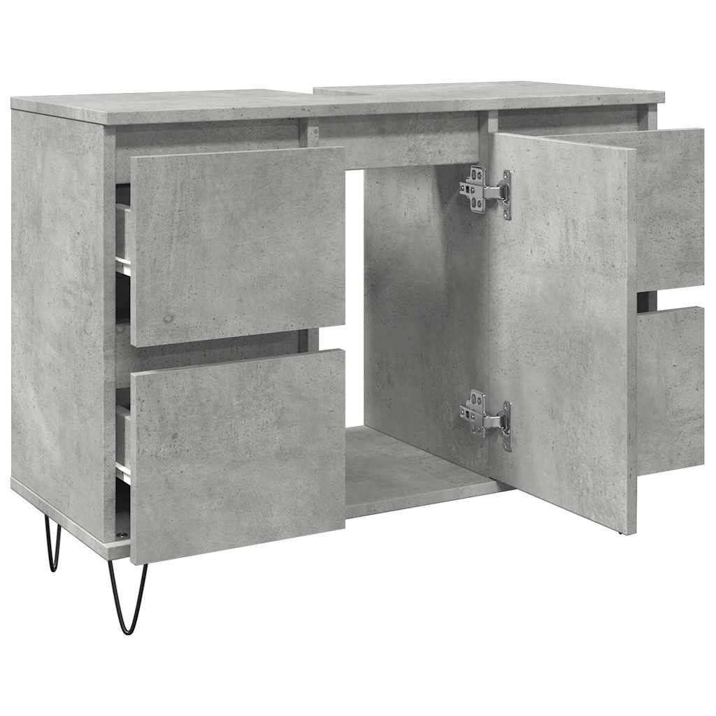 Koupelnová Skříňka Betonově Šedá 80X33X60 Cm Kompozitní Dřevo