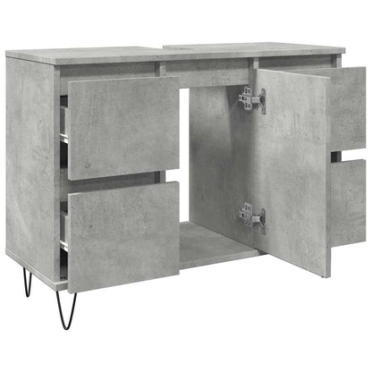 Koupelnová Skříňka Betonově Šedá 80X33X60 Cm Kompozitní Dřevo