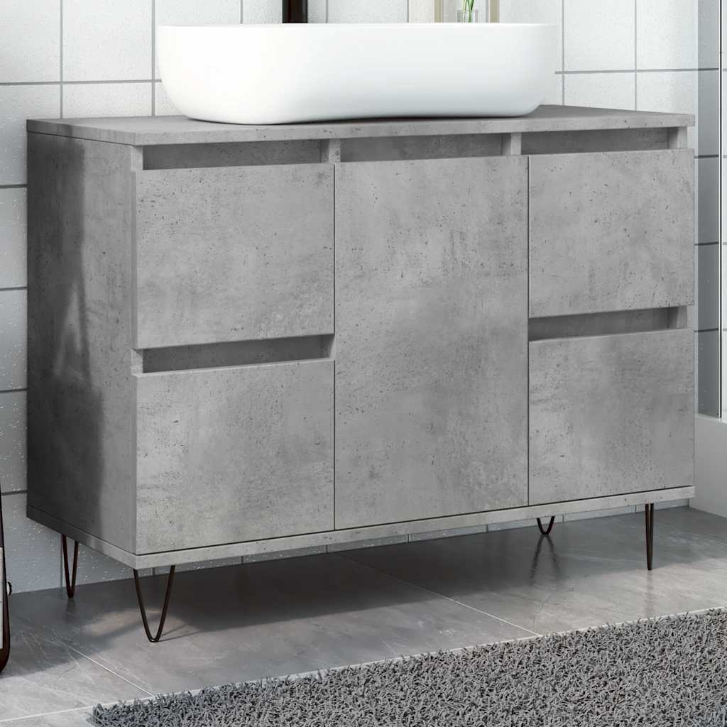 Koupelnová Skříňka Betonově Šedá 80X33X60 Cm Kompozitní Dřevo