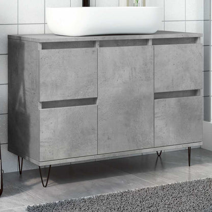Koupelnová Skříňka Betonově Šedá 80X33X60 Cm Kompozitní Dřevo