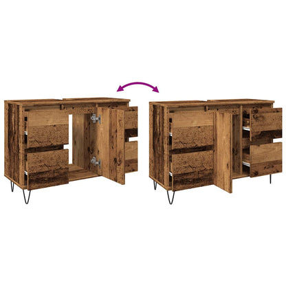 Koupelnová Skříňka Old Wood 80 X 33 X 60 Cm Kompozitní Dřevo