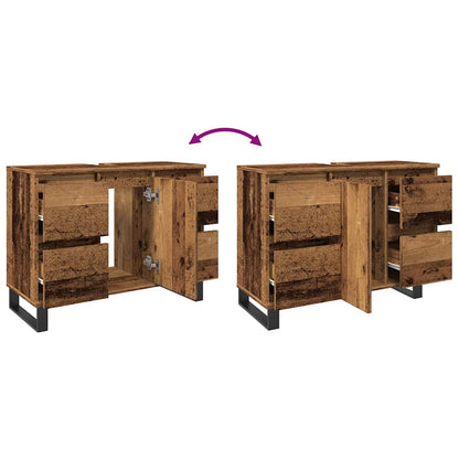 Koupelnová Skříňka Pod Umyvadlo Old Wood 80X33X60 Cm Kompozit