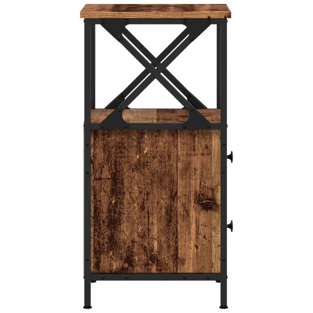 Noční Stolek Old Wood 34 X 35,5 X 70 Cm Kompozitní Dřevo