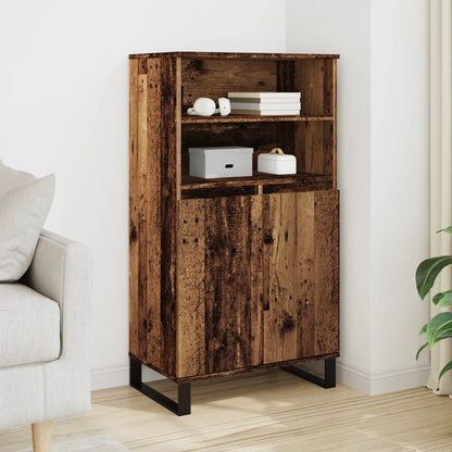 Skříň Highboard Černá 60 X 36 X 110 Cm Kompozitní Dřevo