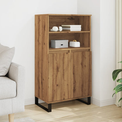 Skříň Highboard Černá 60 X 36 X 110 Cm Kompozitní Dřevo