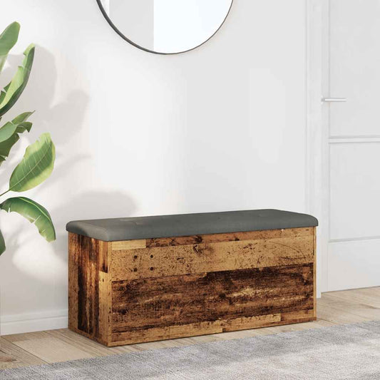 Úložná Lavice Starého Dřeva 102X42X45 Cm Engineered Wood