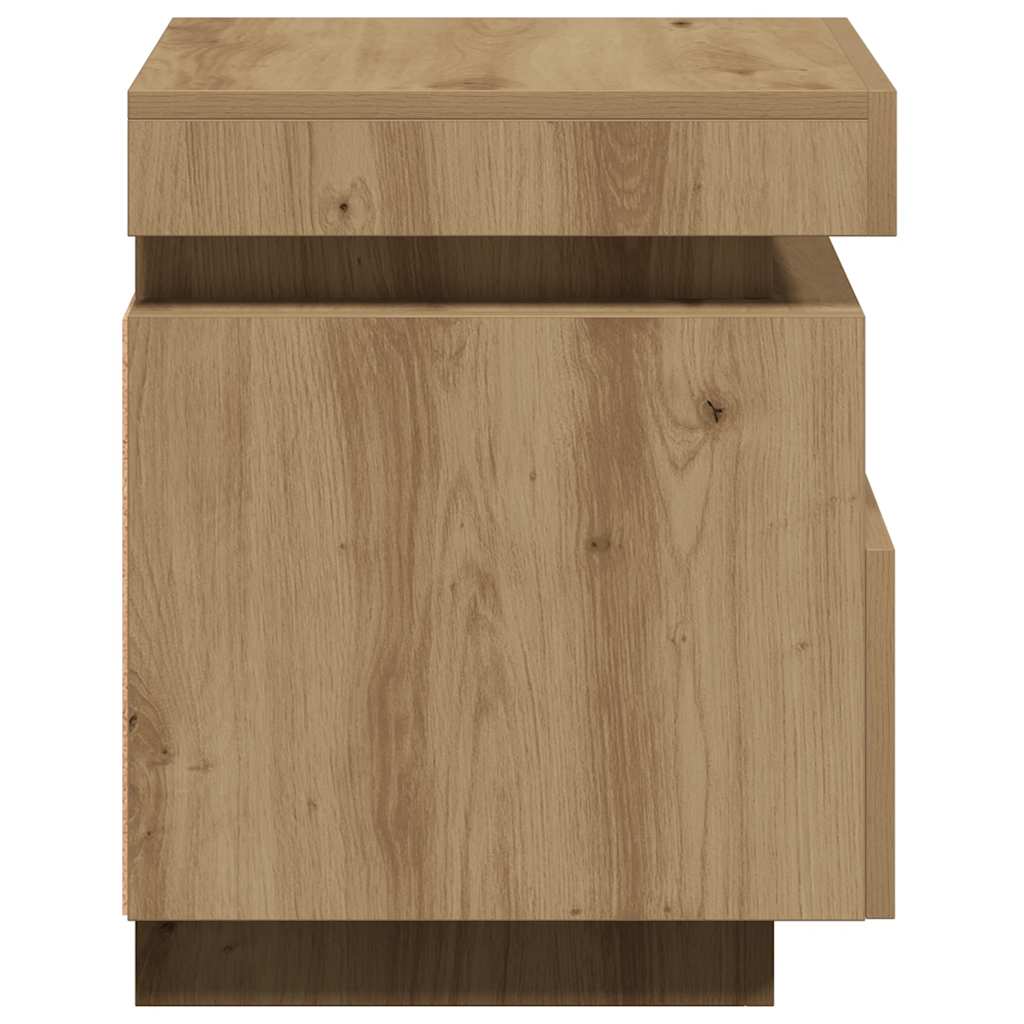 Noční Stolky S Led Osvětlením 2 Ks Dub Artisan 40X39X48,5 Cm
