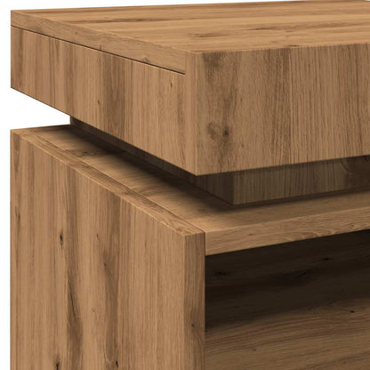 Noční Stolky S Led Osvětlením 2 Ks Dub Artisan 40X39X48,5 Cm