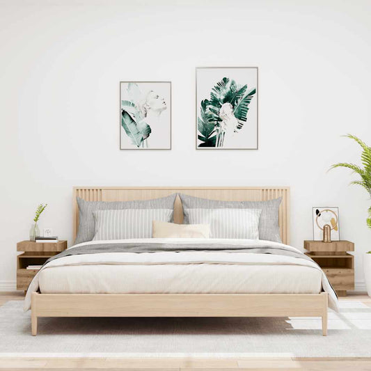 Noční Stolky S Led Osvětlením 2 Ks Dub Artisan 40X39X48,5 Cm