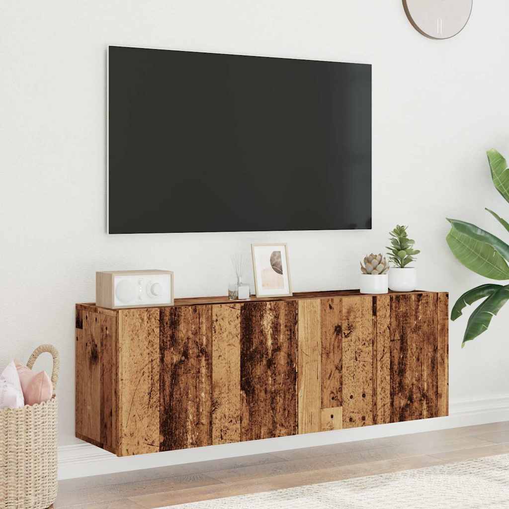 Tv Skříňky Nástěnné 2 Ks Old Wood 60 X 30 X 41 Cm