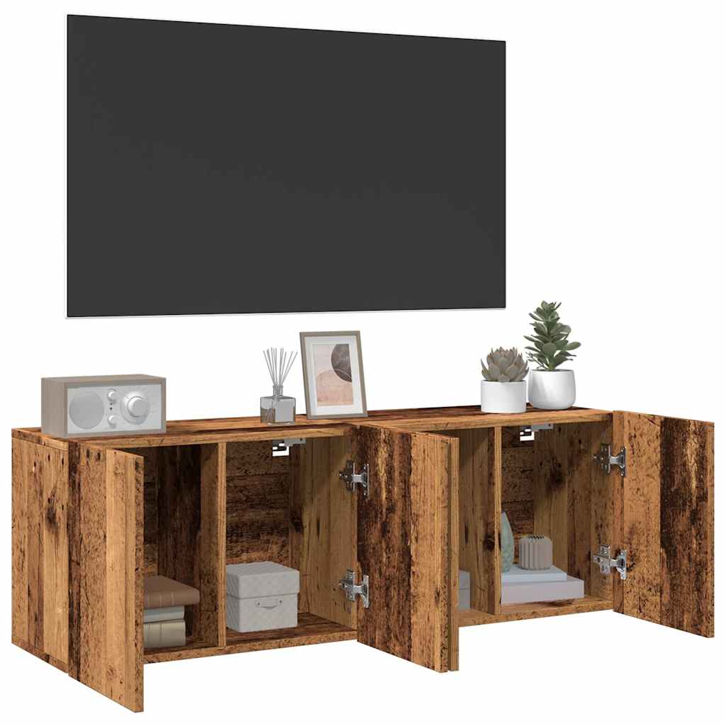 Tv Skříňky Nástěnné 2 Ks Old Wood 60 X 30 X 41 Cm