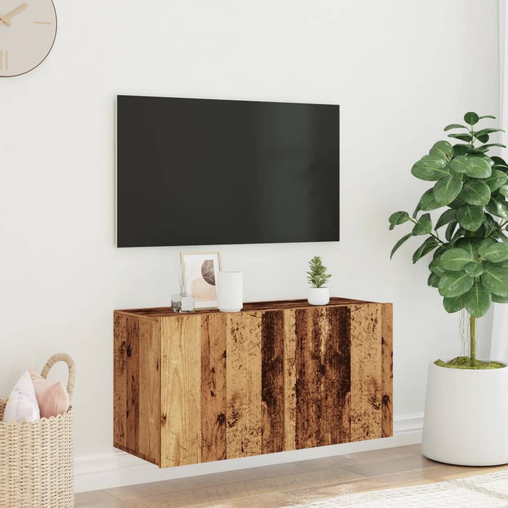 Tv Skříňka Nástěnná Old Wood 80 X 30 X 41 Cm
